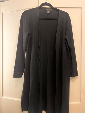 Cable & Gauge Black Open Front Cardigan